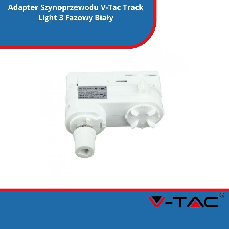 Adapter Szynoprzewodu V-Tac Track Light 3 Fazowy Biały
