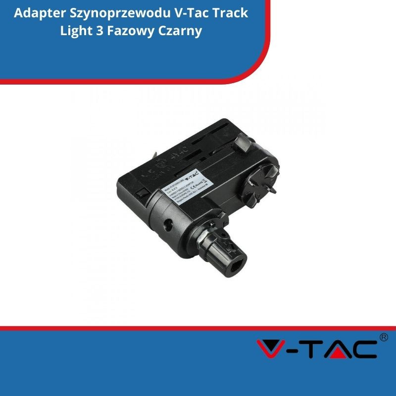 Adapter Szynoprzewodu V-Tac Track Light 3 Fazowy Czarny