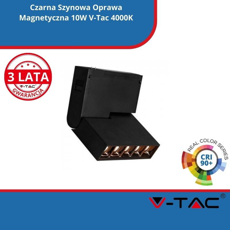 Czarna Szynowa Oprawa Magnetyczna 10W V-Tac 4000K