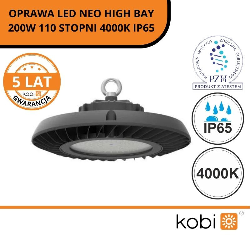 Oprawa Led Neo High Bay 200W 110 Stopni 4000K Ip65