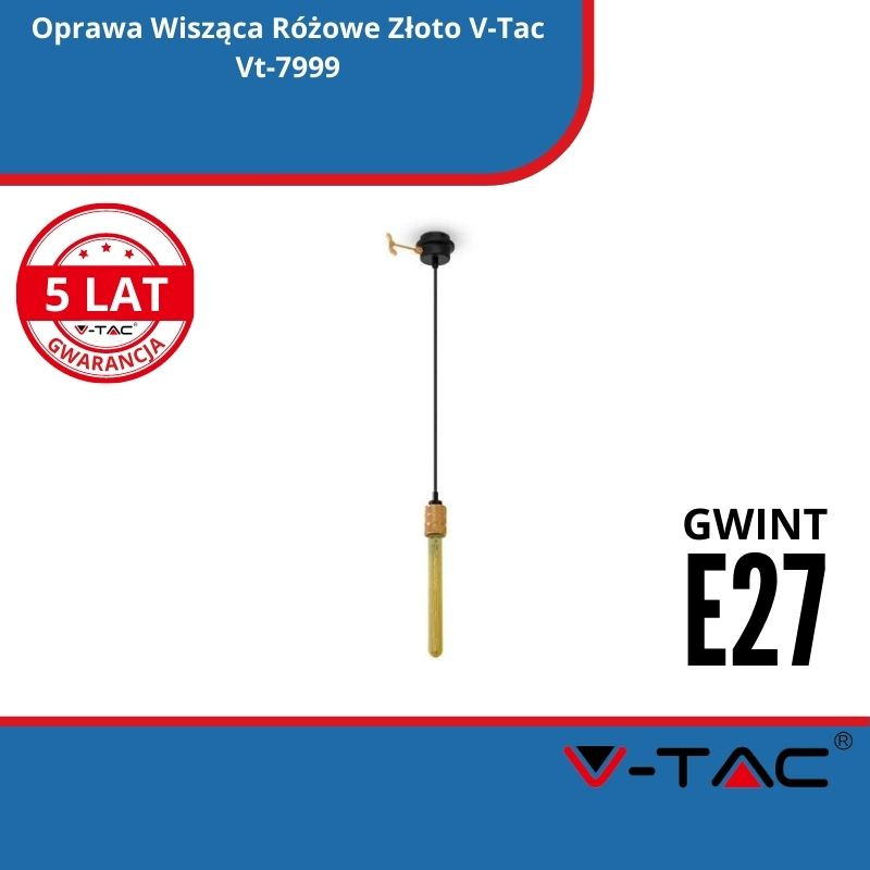 Oprawa Wisząca Różowe Złoto V-Tac Vt-7999