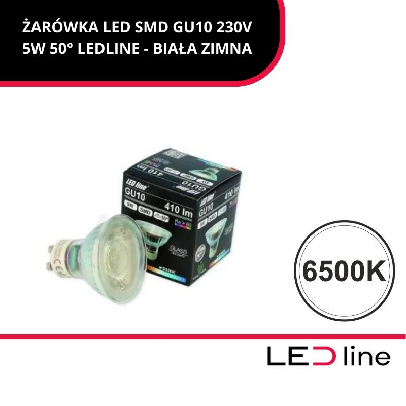 Led Line™ Gu10 5W 6500K 410Lm 220-260V 50°