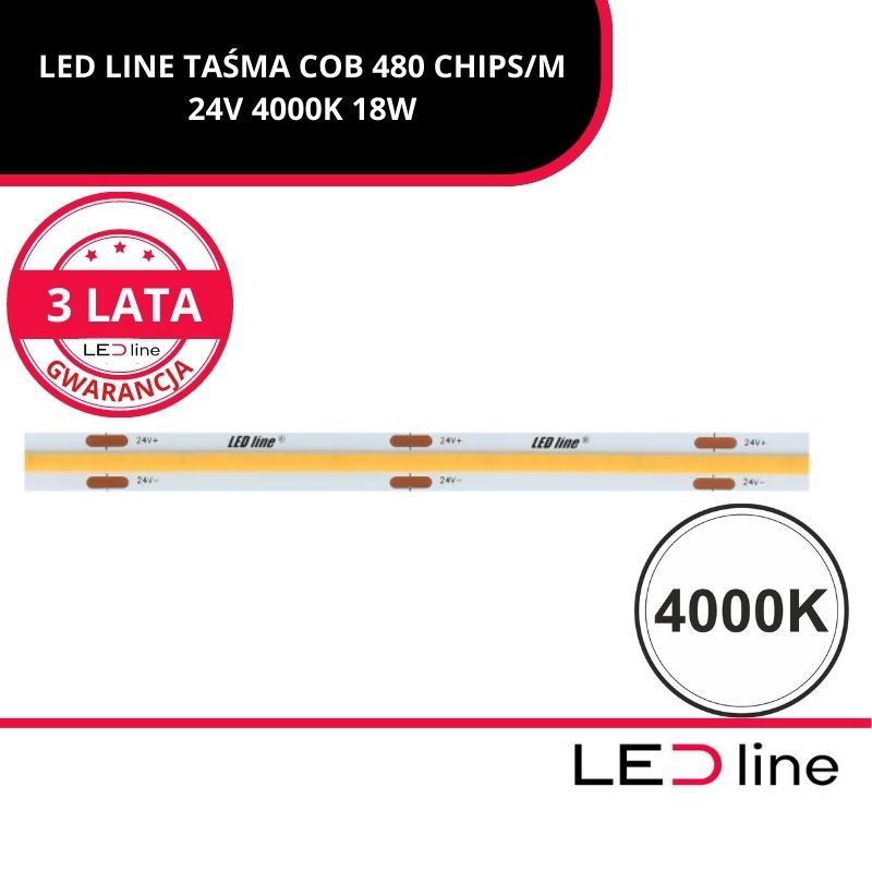 Led Line Prime Taśma Led 480 Cob 24V 4000K 18W