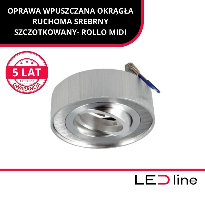 *Led Line™ Oprawa Wpuszczana Okrągła Srebro Rollo Midi