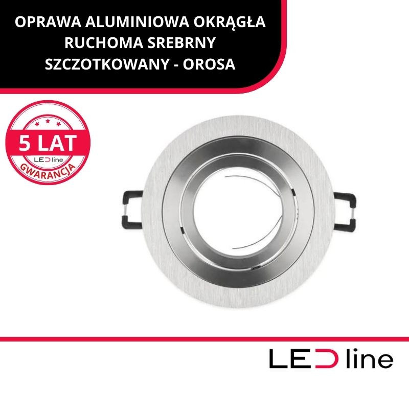 Led Line™ Oprawa Sufitowa Okrągła Ruchoma Slim Srebro Szcz Orosa