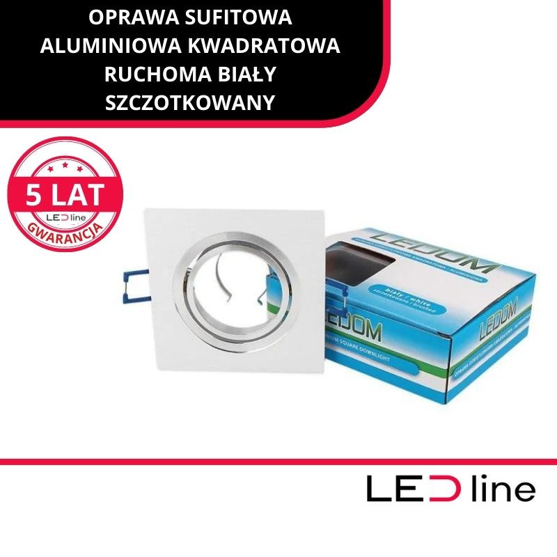 *Ledom Oprawa Alu. Kwadrat Biała Szcz Ruchoma