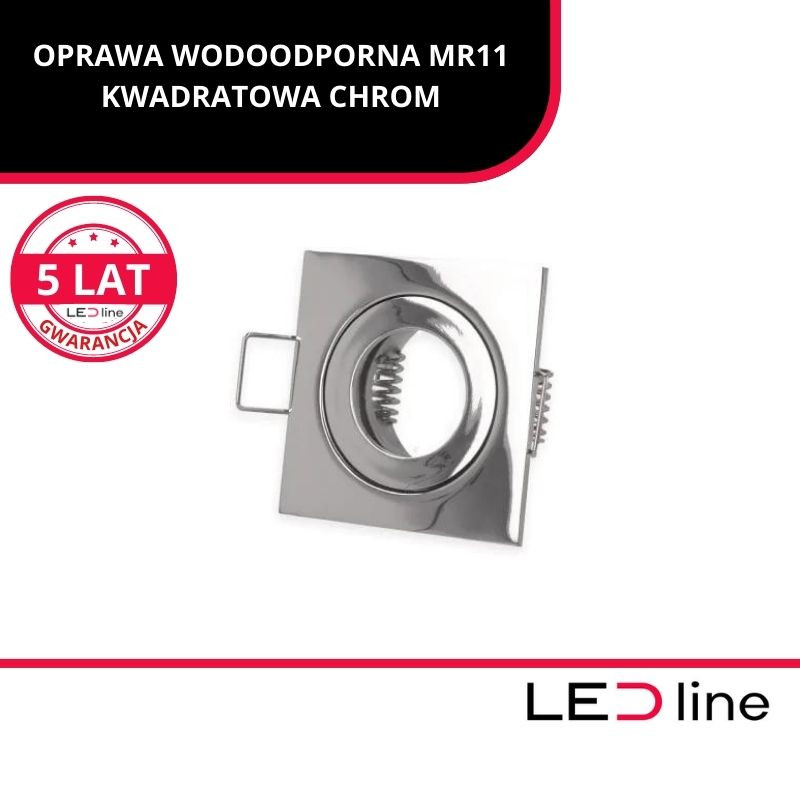 *Led Line™ Oprawa Sufitowa Wodoodporna Mr11 Kwadratowa Chrom