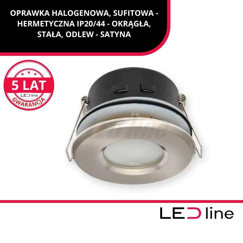 *Led Line™ Oprawa Sufitowa Wodoodporna Okrągła Odlew Satyna