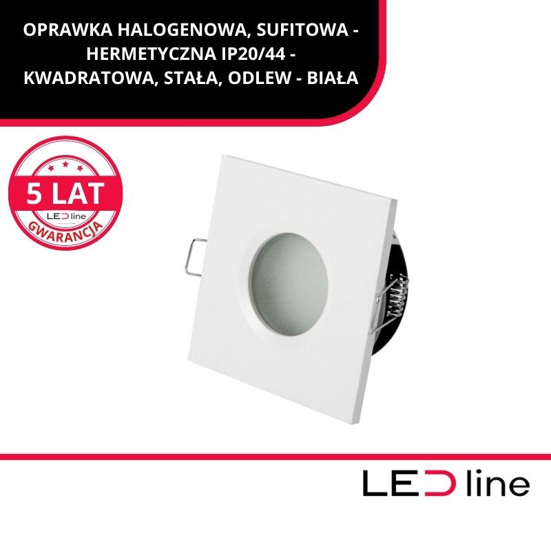 *Led Line™ Oprawa Sufitowa Wodoodporna Kwadrat Odlew Biała