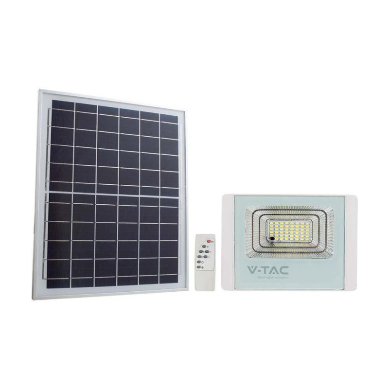 Projektor Led Solarny V-Tac 35W Biały Ip65, Pilot, Timer Vt-100W 4000K 2450Lm