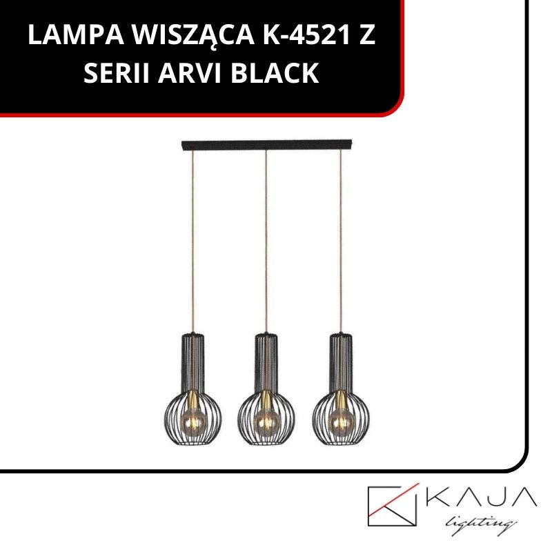 Lampa Wisząca K-4521 Z Serii Arvi Black