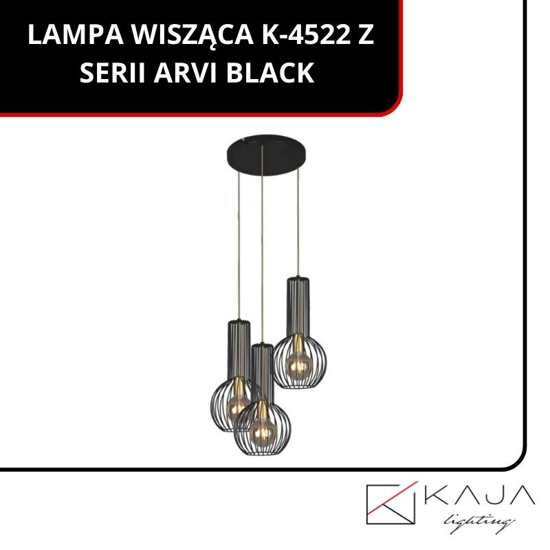 Lampa Wisząca K-4522 Z Serii Arvi Black K-4522