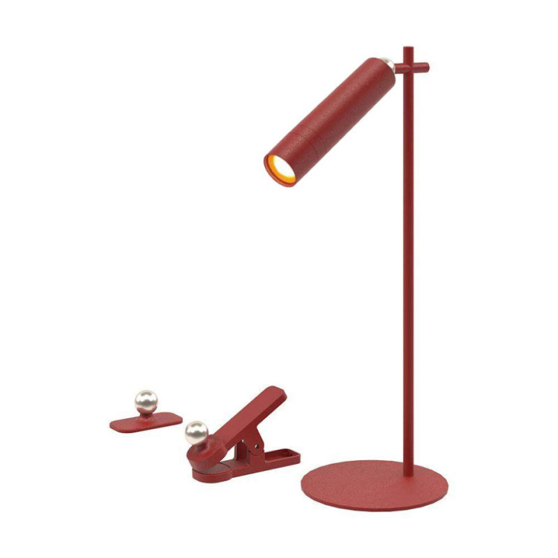 Lampka Biurkowa Kinkiet Klips 3W Led V-Tac Czerwony Vt-7413 4000K 300Lm
