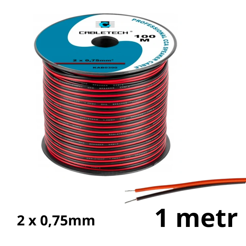Przewód Do Taśm Led Dwużyłowy 2X0,75Mm 1 Metr