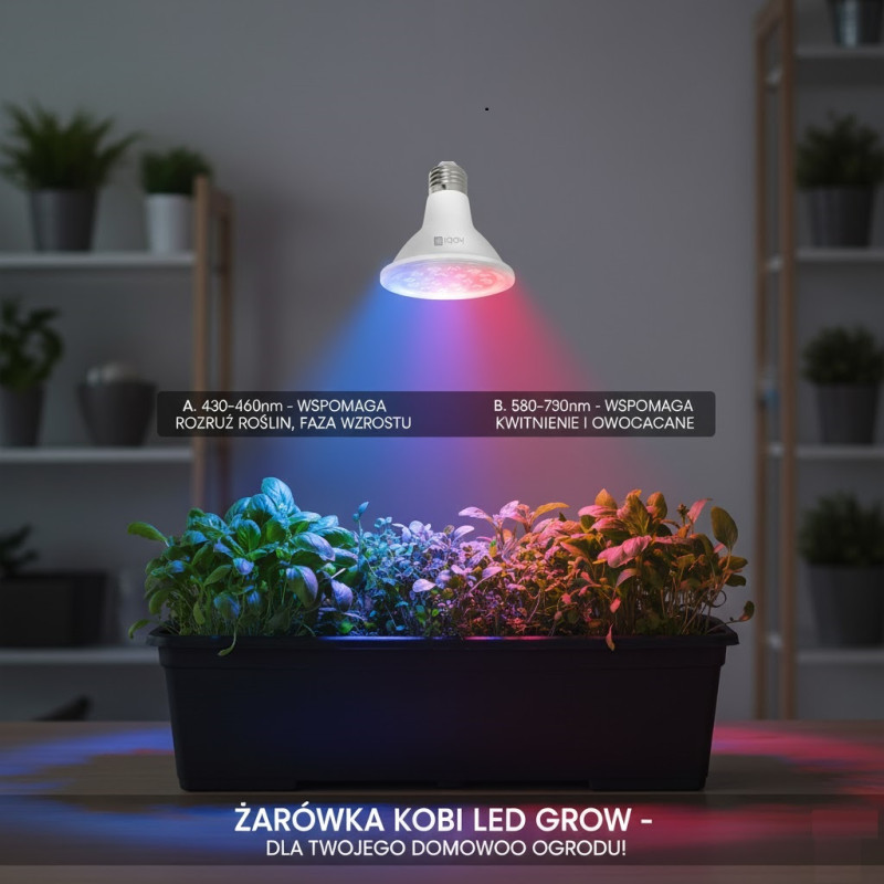 Żarówka Do Roślin Led Planty 9W E27 Biała