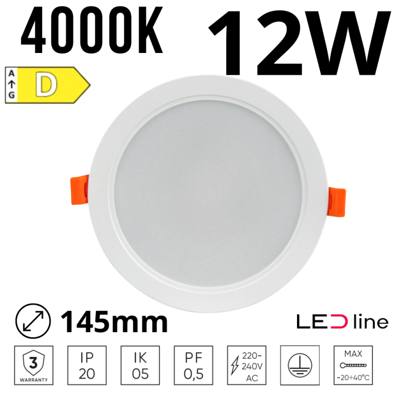 Led Line Lite Downlight Molly 12W 1250Lm 4000K Okrągły