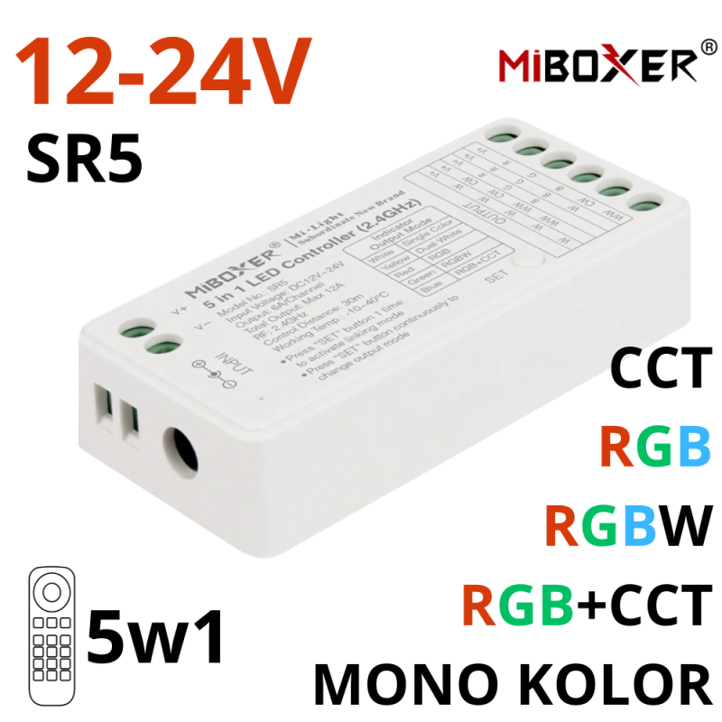 Sterownik Sr5 Miboxer Mono, Cct-Rgb-Rgbw-Rgb-Cct