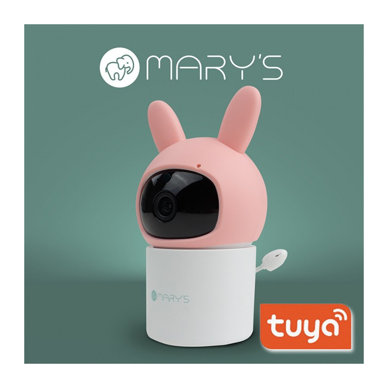 Mary's Obrotowa Niania Kamera Elektroniczna Królik Różowy Wifi Tuya
