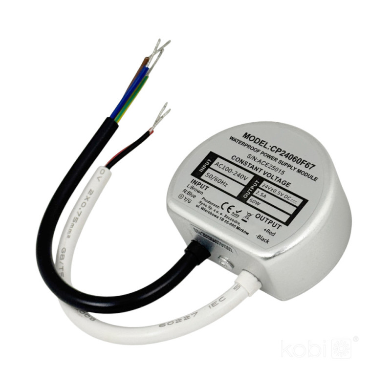 Moduł Zasilacza Puszkowy 24V 60W 2,50A Ip67