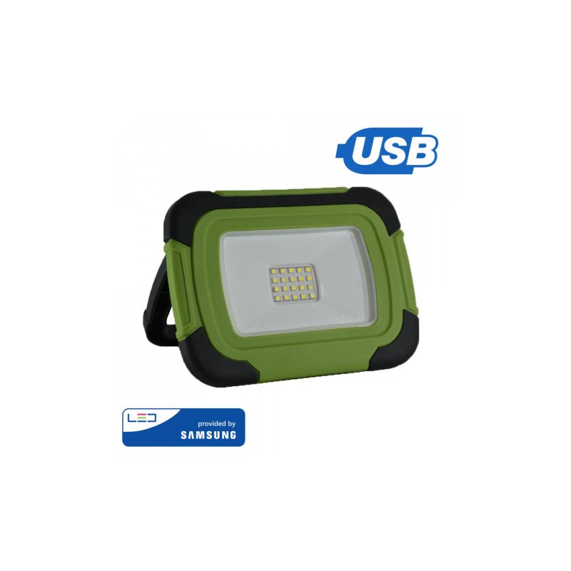 Halogen Led V-Tac 10W Ładowalny Usb Samsung Chip Funkcja Sos 700Lm 3,7V Li-Ion Ip44 4000K Vt-11-R