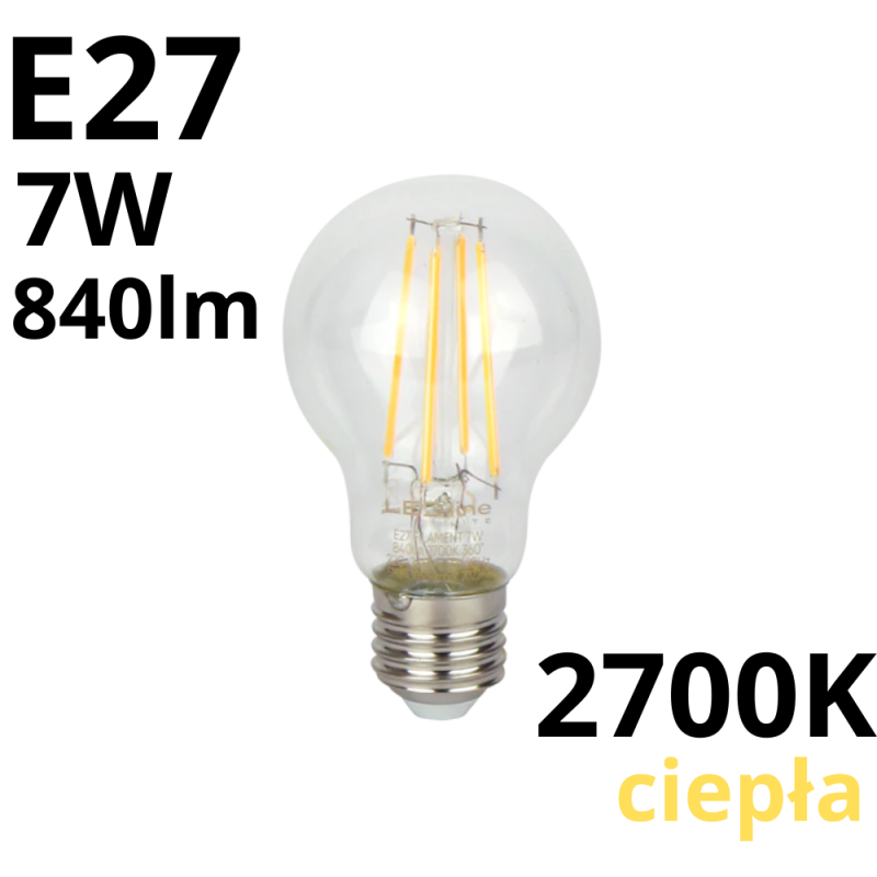 Led Line Lite Żarówka Led E27 7W 2700K 840Lm 220-240V Filament A60 Kulka