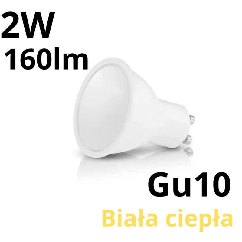 Żarówka Led 230V 2W 160Lm Ecolight Gu10- Biała Ciepła
