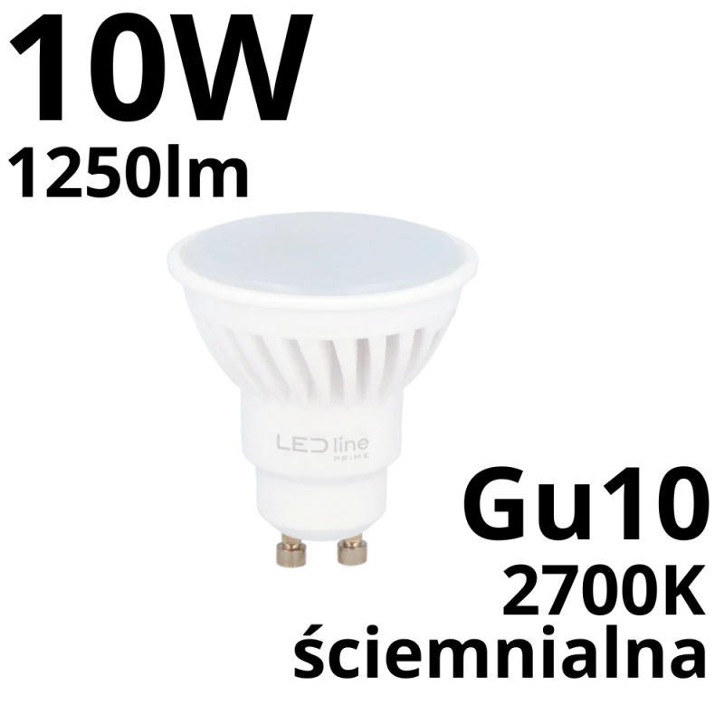 Led Line Prime Żarówka Led Gu10 10W 2700K 1250Lm 170-250V Dim Ściemnialna