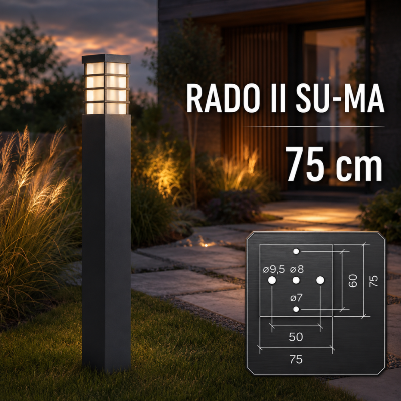 Rado Ii Su-Ma - Nowoczesna Lampa Ogrodowa Czarna 50Cm