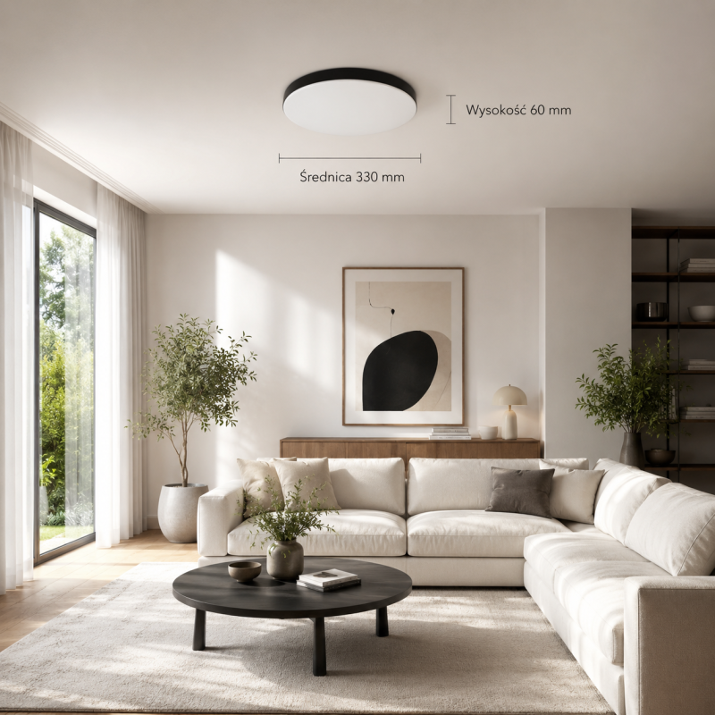 Plafon okrągły czarny 15W Maya Black Led Ø330 Mm ML7789