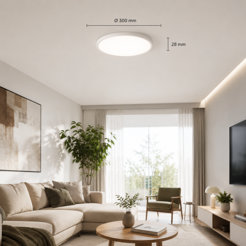 Plafon Led okrągły biały z czujnikiem ruchu i zmierzchu 24W 3Cct Lx Ip54 - 004106