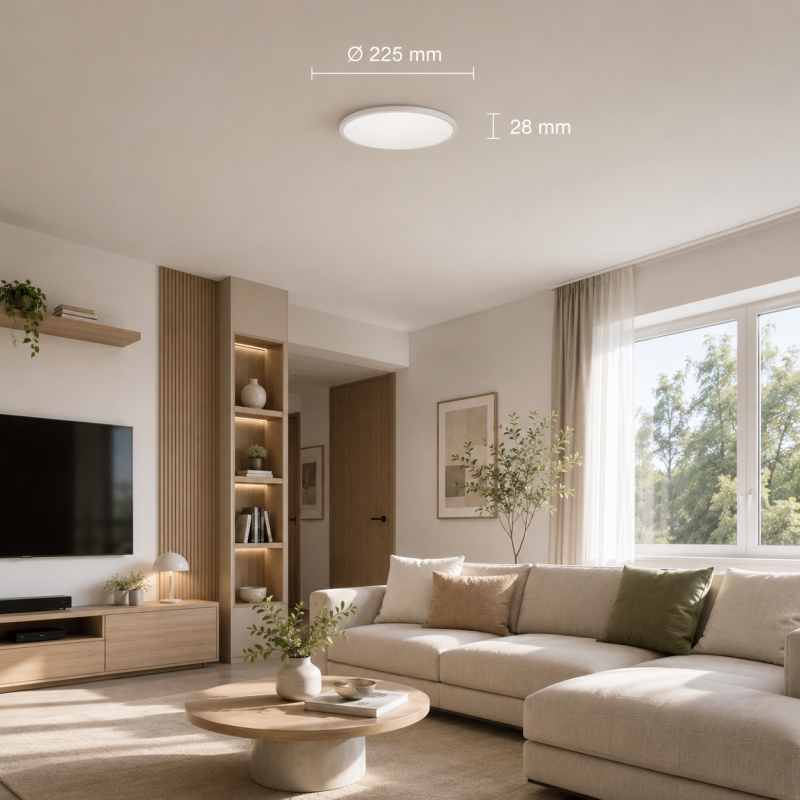 Plafon okrągły sufitowy ze zmianą barw Led biały 12W 3Cct Ip54 - 004086