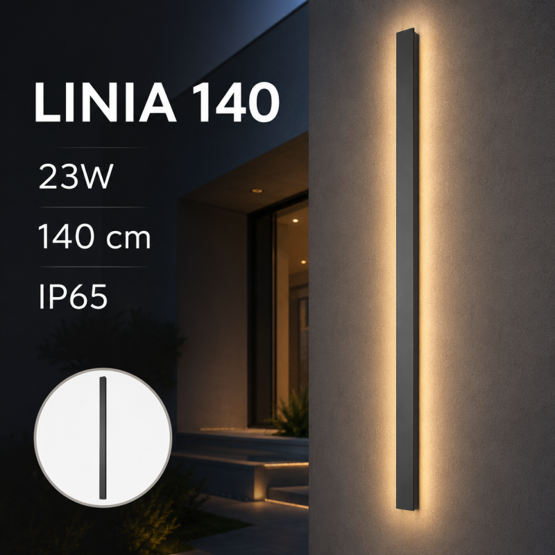 Oprawa Elewacyjna Antracyt Led Linia V-Tac 23W Ip65 140Cm Vt-1178 3000K 2875Lm