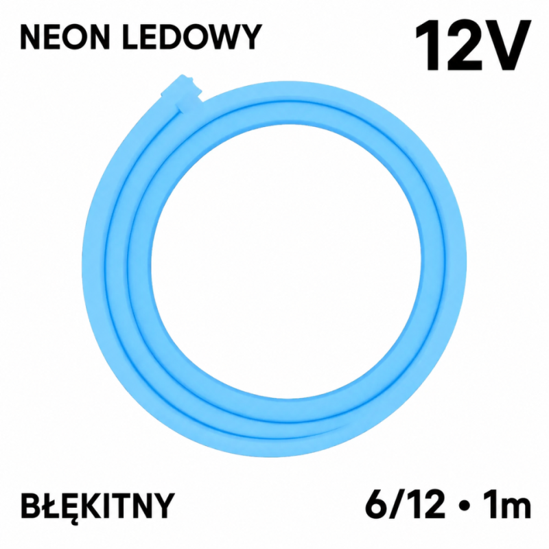 Neon Led Zewnętrzny 6X12 Mm 12V Błękitny 1 M