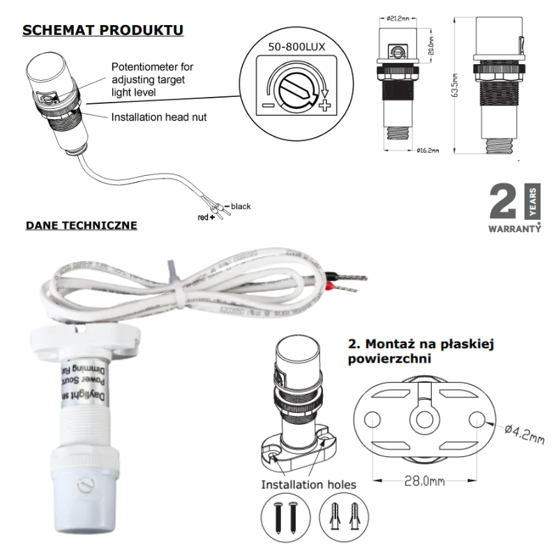 Czujnik Zmierzchu Biały V-Tac SKU 1369