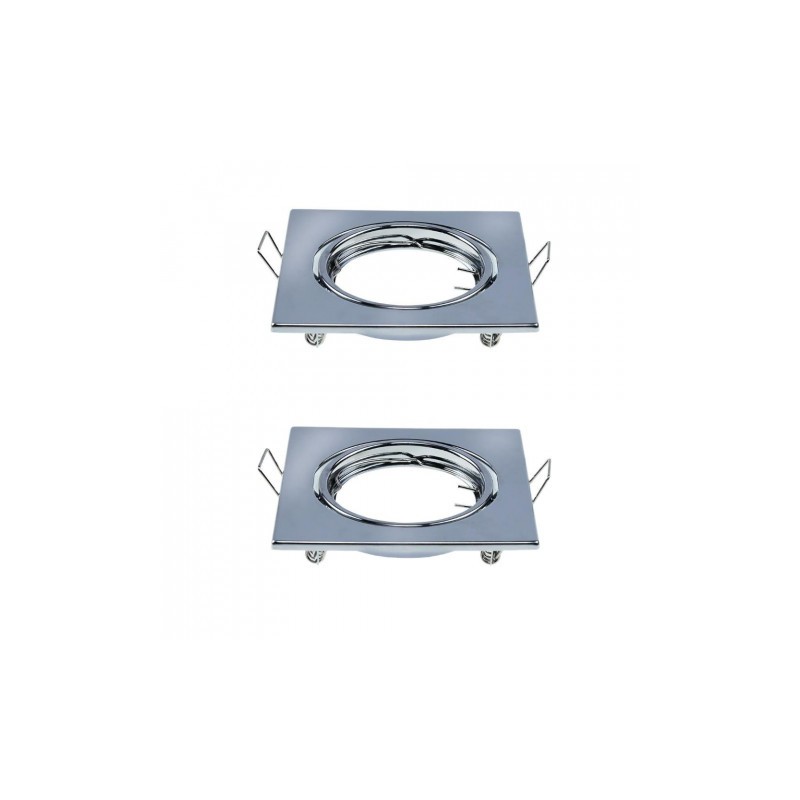 Oprawa Oczko V-Tac Gu10 Kwadrat Chrom (Opak. 2 Szt) 3 Lata Gwarancji Vt-817 3 Lata Gwarancji