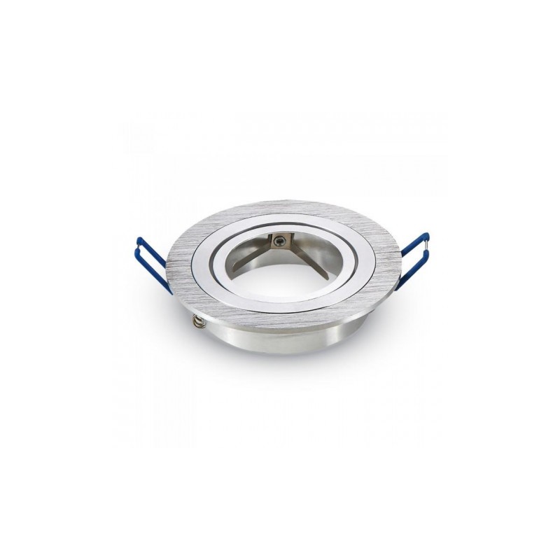 Oprawa Oczko V-Tac Aluminiowa Odlew 1Xgu10 Okrągła Aluminium Szczotkowane Vt-782