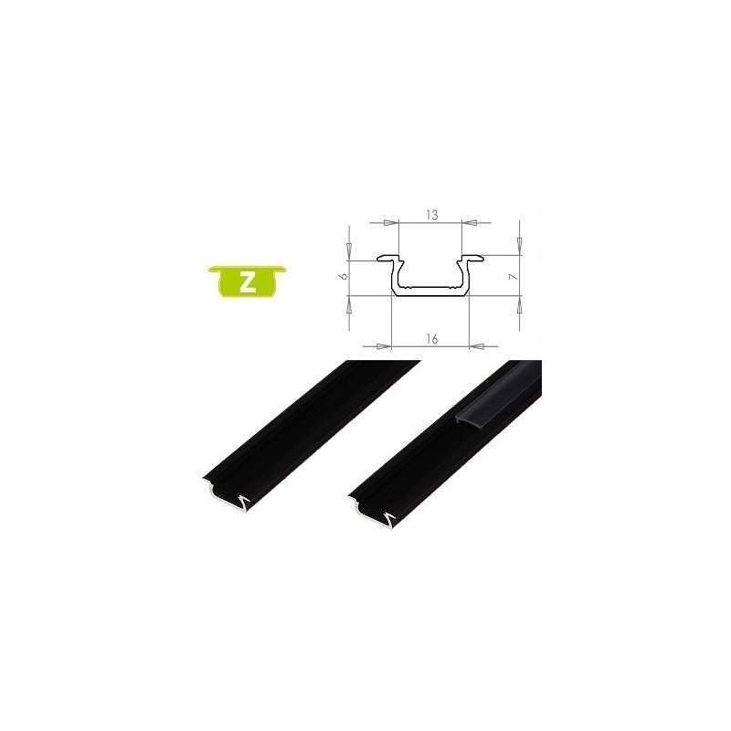 Profil Aluminiowy Do Taśm Led - Wpuszczany Typ Z Lumines - Czarny - 1 Metr