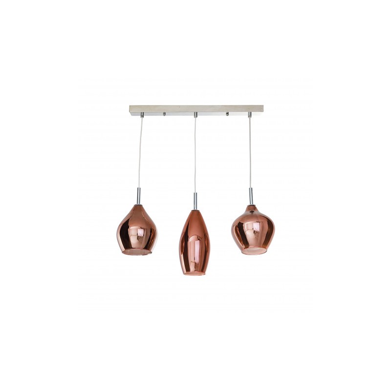 Nowoczesna Lampa Wisząca Potrójna Amber Milano 3 Copper