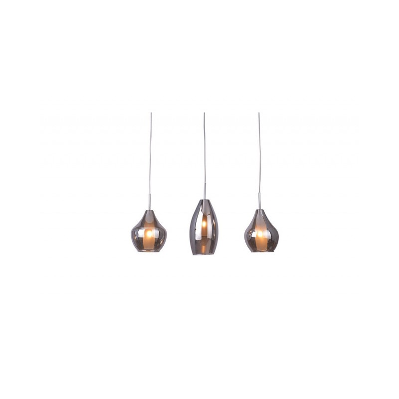Potrójna Lampa Wisząca Amber Milano 3 Chrome