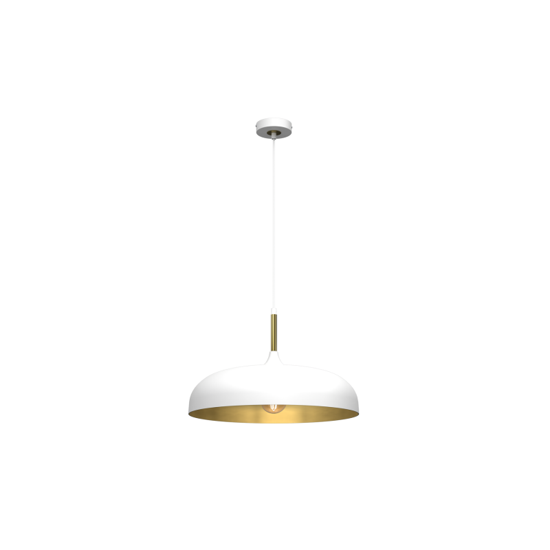 Lampa Wisząca Lincoln White/Gold 1Xe27