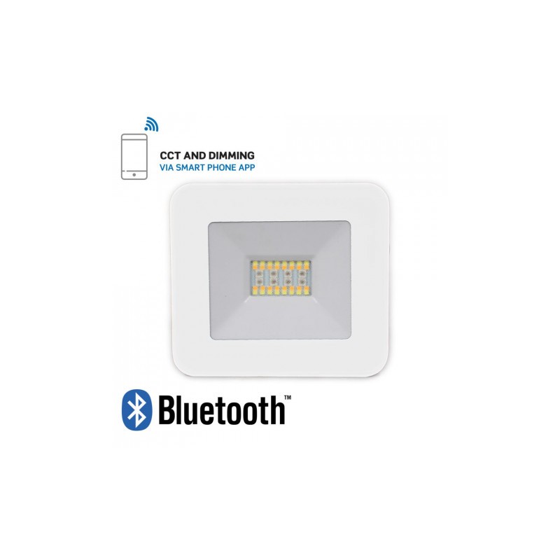 Naświetlacz Led V-Tac 20W Bluetooth Biały Ściemnialny Rgb/Cw/W/Dw Ip65 1400Lm Vt-5020