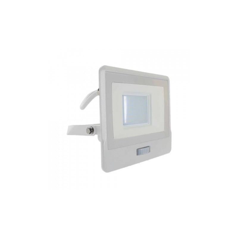 Projektor Led V-Tac 30W Samsung Chip Czujnik Ruchu Biały Przewód 1M Vt-138S-1 4000K 2340Lm 5 Lat Gwarancji