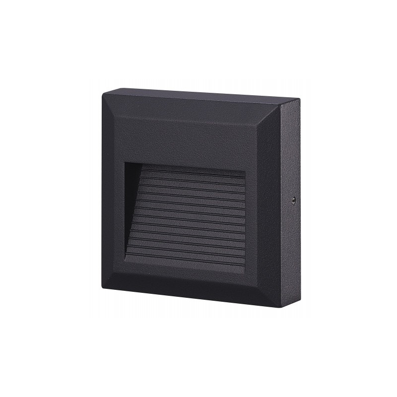 Kwadratowa Czarna Oprawa Schodowa Afi 2W - 3000K