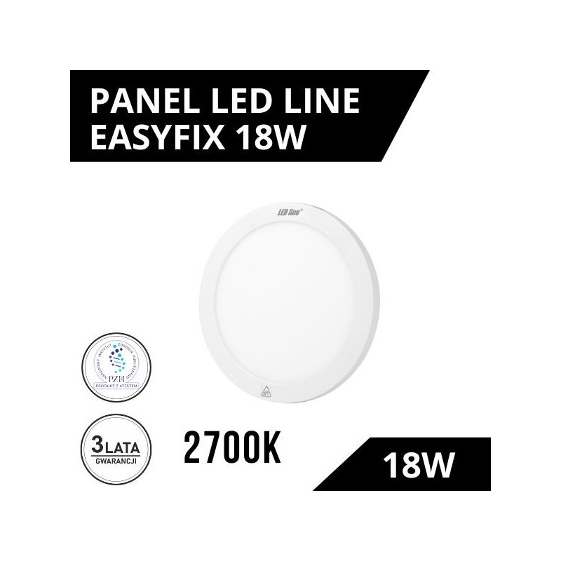 Led Line™ Panel Easy Fix 18W 2700K 1570Lm Okrągły