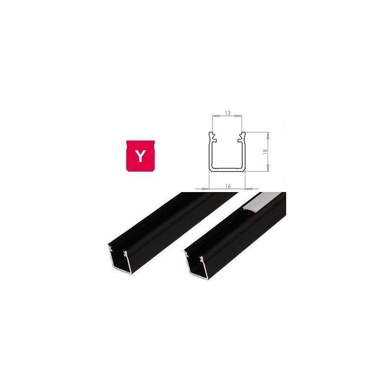 Profil Aluminiowy Do Taśm Led - Zewnętrzny Typ Y Lumines - Czarny - 2 Metry