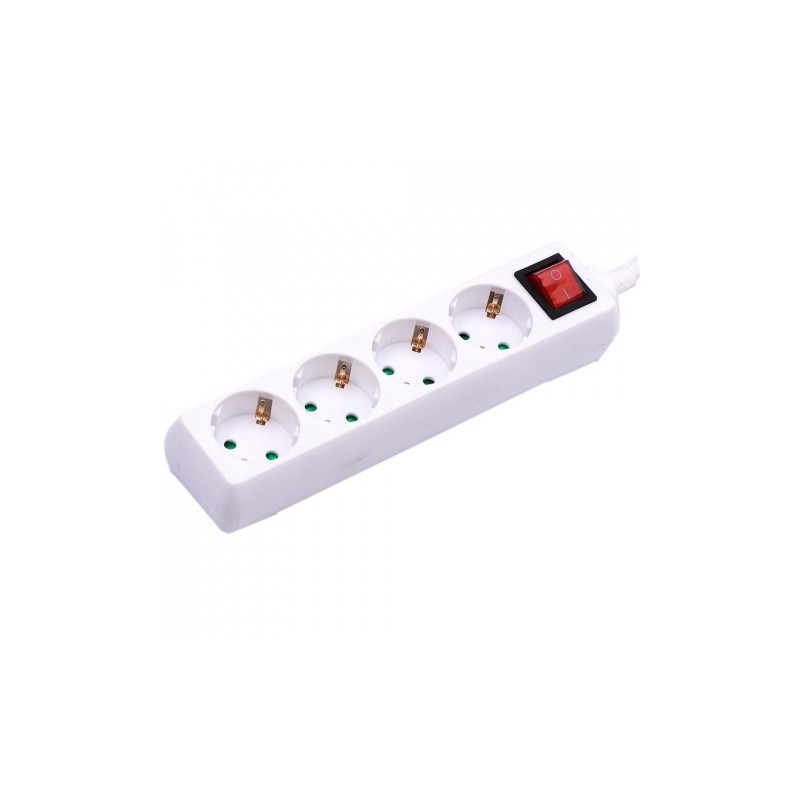 Przedłużacz 4 Gniazda Z Włącznikiem V-Tac (3G 1.5Mm2 X 1.5M) Biały Vt-1114
