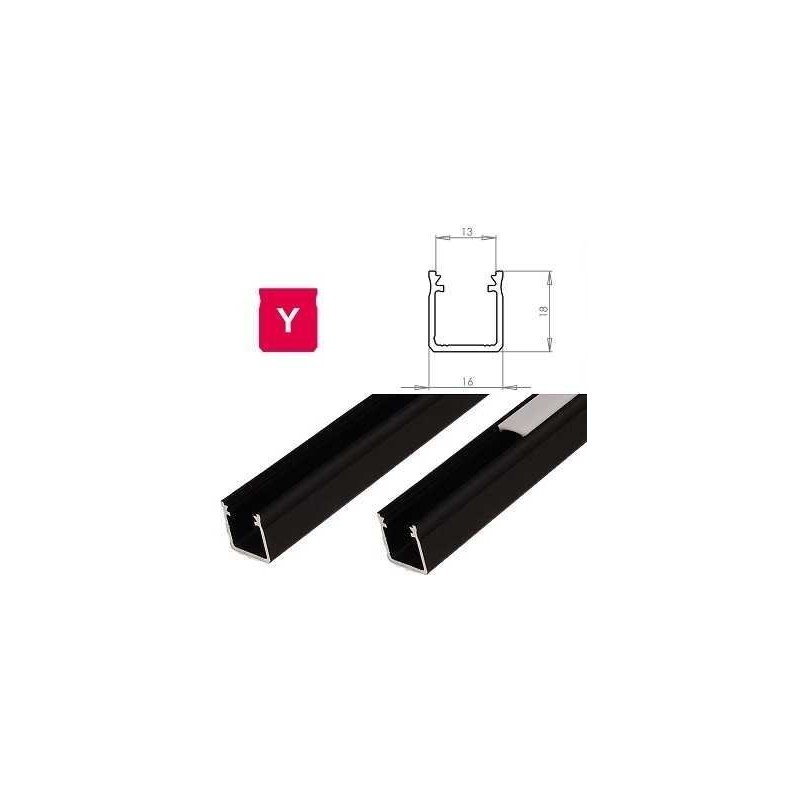 Profil Aluminiowy Do Taśm Led - Zewnętrzny Typ Y Lumines - Czarny - 1 Metr