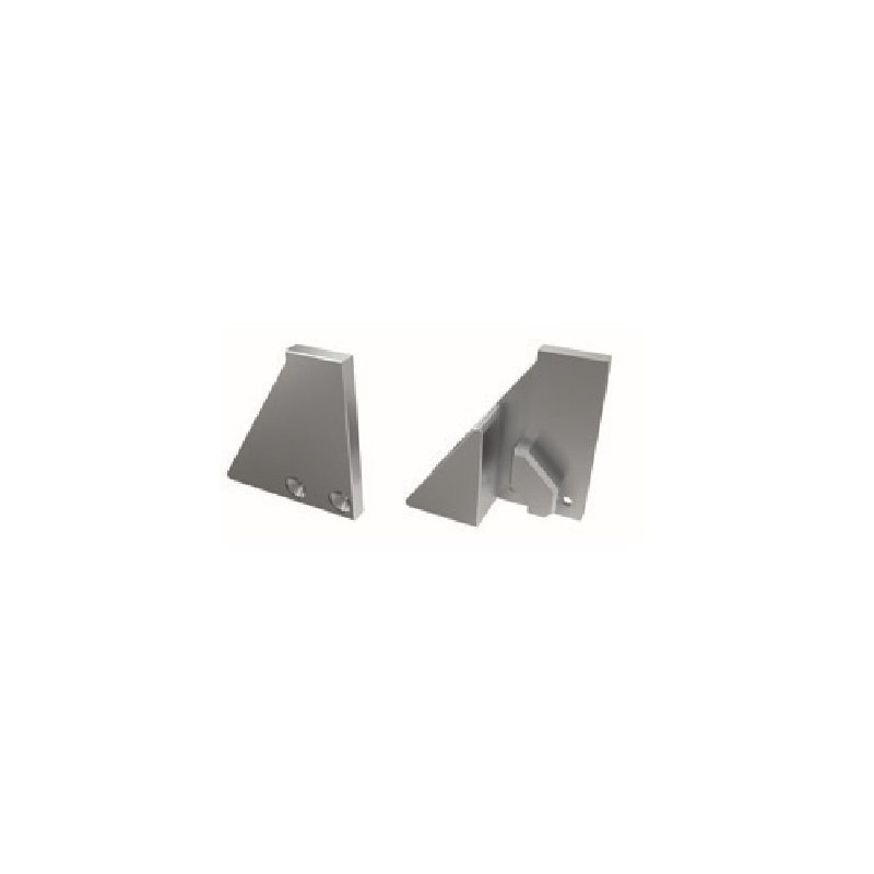 Zaślepka Aluminiowa Z Podporą Do Profilu Led I6 - Srebrna - Prawa - Do Szyby 8Mm