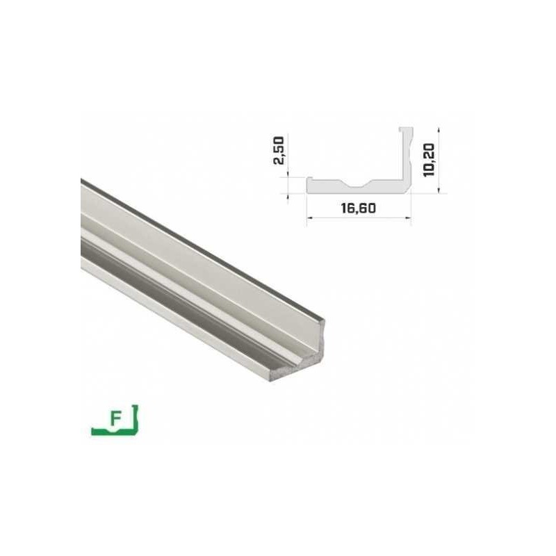 Profil Aluminiowy Napowierzchniowy Lumines Typ F Do Taśm Led - Srebrny - 1 Metr