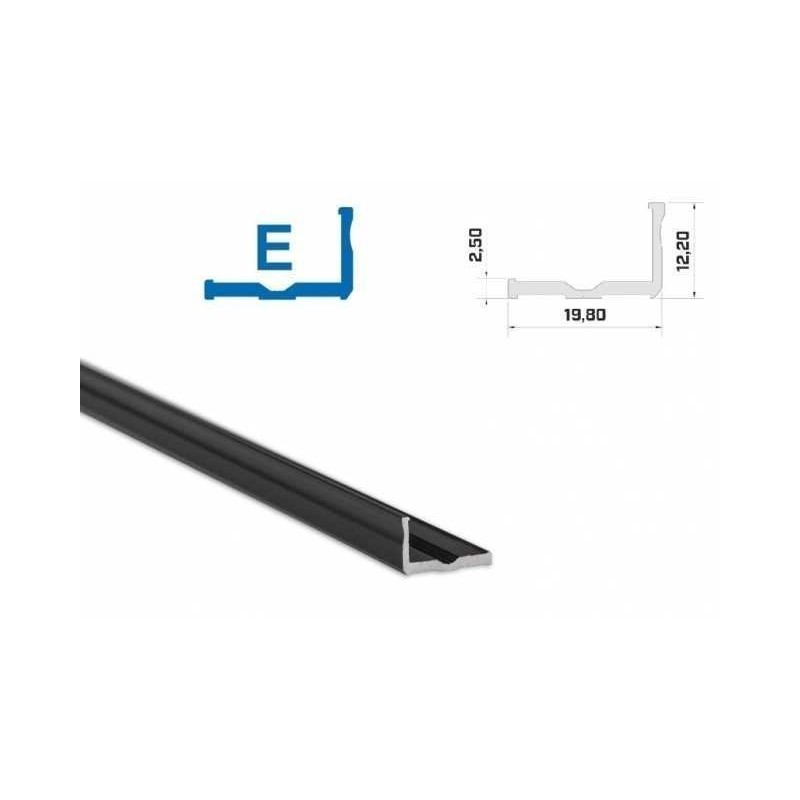 Profil Aluminiowy Napowierzchniowy Lumines Typ E Do Taśm Led - Czarny - 1 Metr